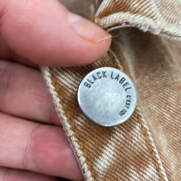 Black Label by CEST TOI Denim Button Down Acid Wash SHACKET Frayed Hem Medium - Picture 9 of 12